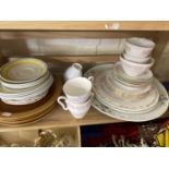 Mixed Lot: Royal Stafford Lyric pink and gilt decorated tea wares, floral decorated charger,