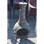 Iron garden chiminea