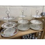 Three three tier cake stands