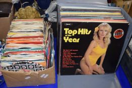 Quantity of assorted LP's and singles - 2 boxes