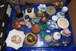 Mixed Lot: Royal commemoratives, trinket boxes, pair of candle sticks etc