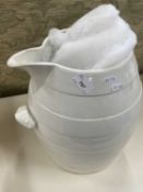 Large cream glazed wash jug (a/f)