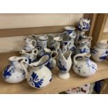 Mixed Lot: Dutch style blue and white to include miniature vases, spill vases, ewers etc