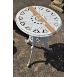 Small painted cast iron garden table