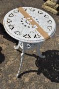 Small painted cast iron garden table
