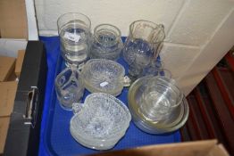 Quantity of assorted glass ware to include jugs, dessert bowls, bonbon dishes etc