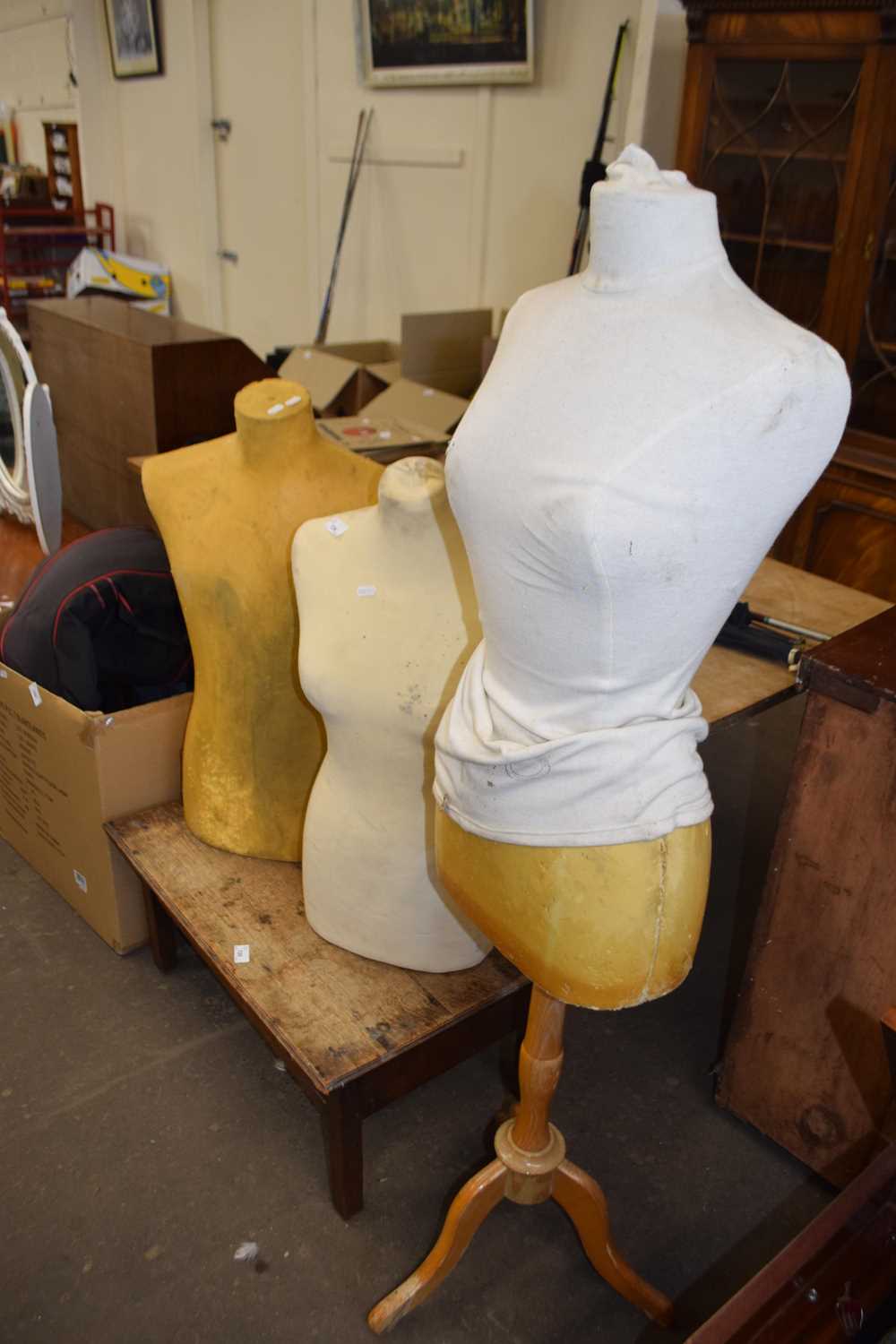 Three various assorted tailors mannequins