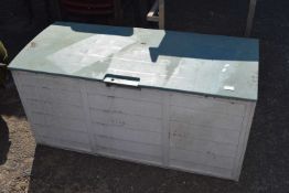 Moulded plastic garden storage chest