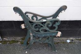 Pair of iron bench ends
