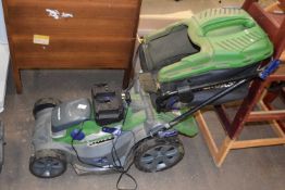 Powerbase lawnmower with batteries and charger