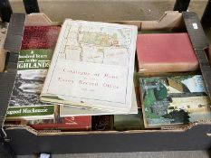 Quantity of assorted books to include catalogue of maps in the Essex record office together with