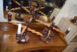 Pair of wooden candelabra