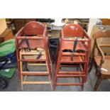 Four children's high chairs