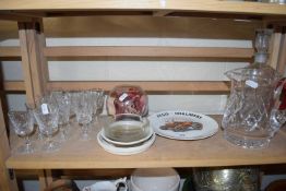 Mixed Lot: Cut glass water jug, decanter, other glass ware and ceramics