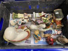 Mixed Lot: Seated Buddha, figurines, Geisha doll etc