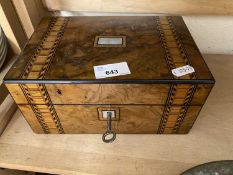 Tunbridge ware style box with mother of pearl inlay
