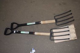 A pair of new Green Valley garden forks