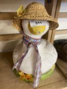 Plaster model of Mother Goose in a straw hat