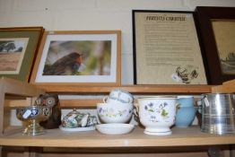 Mixed Lot: Tankard, tea wares, white metal sugar bowl etc