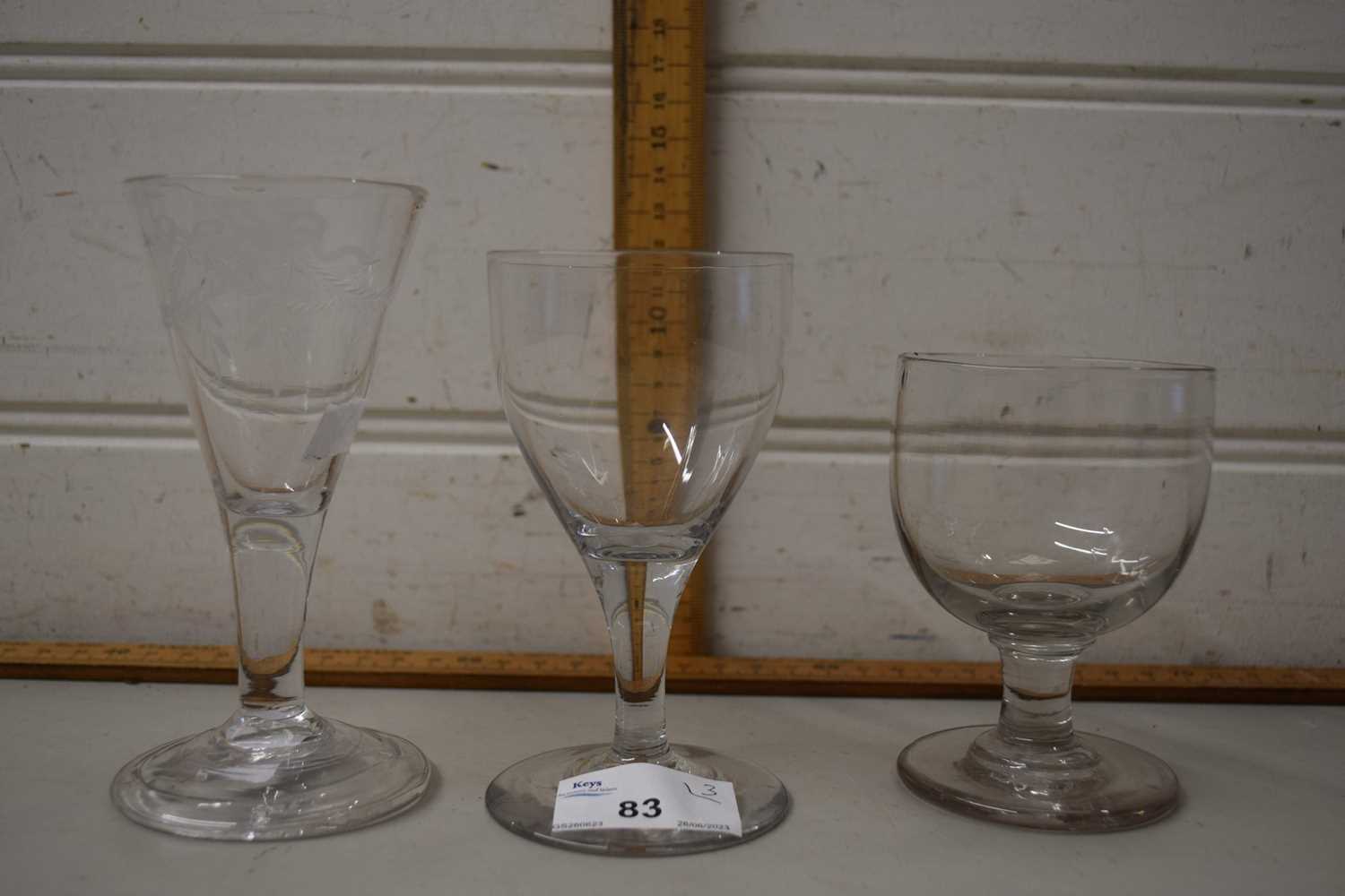Three 19th Century drinking glasses