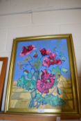 Still life of flowers, signed Tony 1990, oil on board, framed