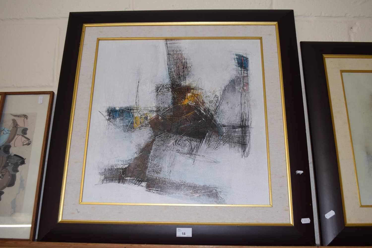 Contemporary abstract, unsigned, oil on canvas, framed