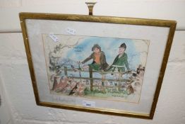 Watercolour by Mark Huskinson signed to the mount 96