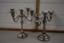 Pair of plated candelabra