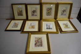 Group of prints mainly of fairies in wooden frames