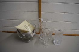 Quantity of glass vases and bowls including a bowl to commemorate the wedding of Prince Charles