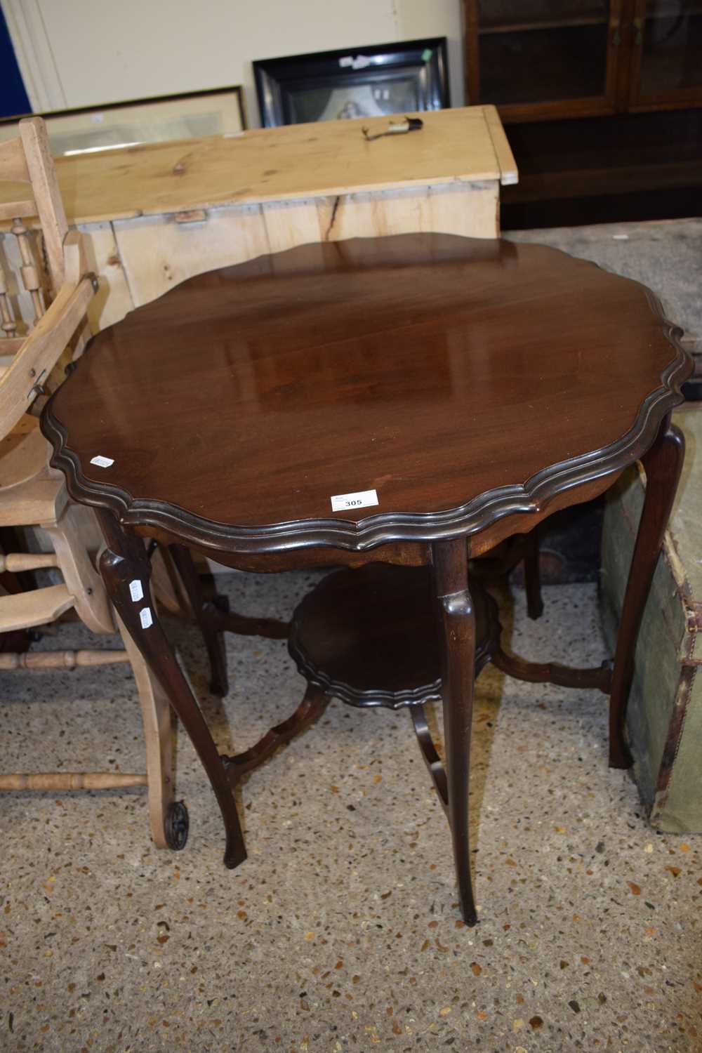 Centre table with piecrust shaped top, approx 72cm wide