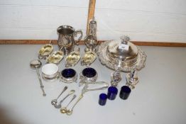 Quantity of plated wares including a muffin dish and cover