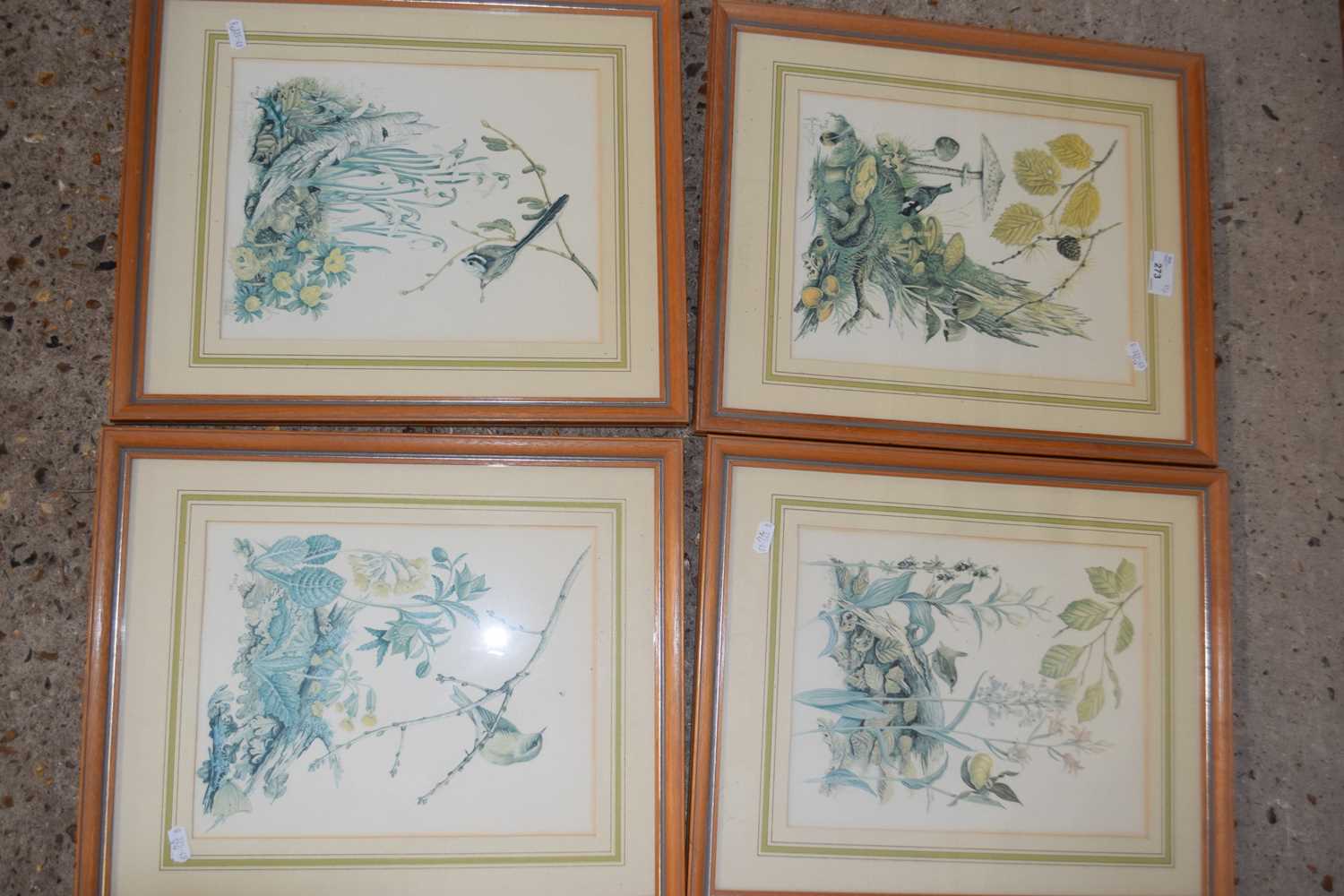 Set of prints by Marjorie Blamey in wooden frames