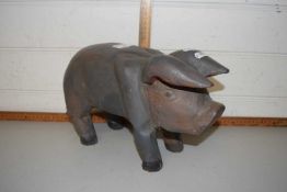 Wooden model of a pig, approx 20cm high