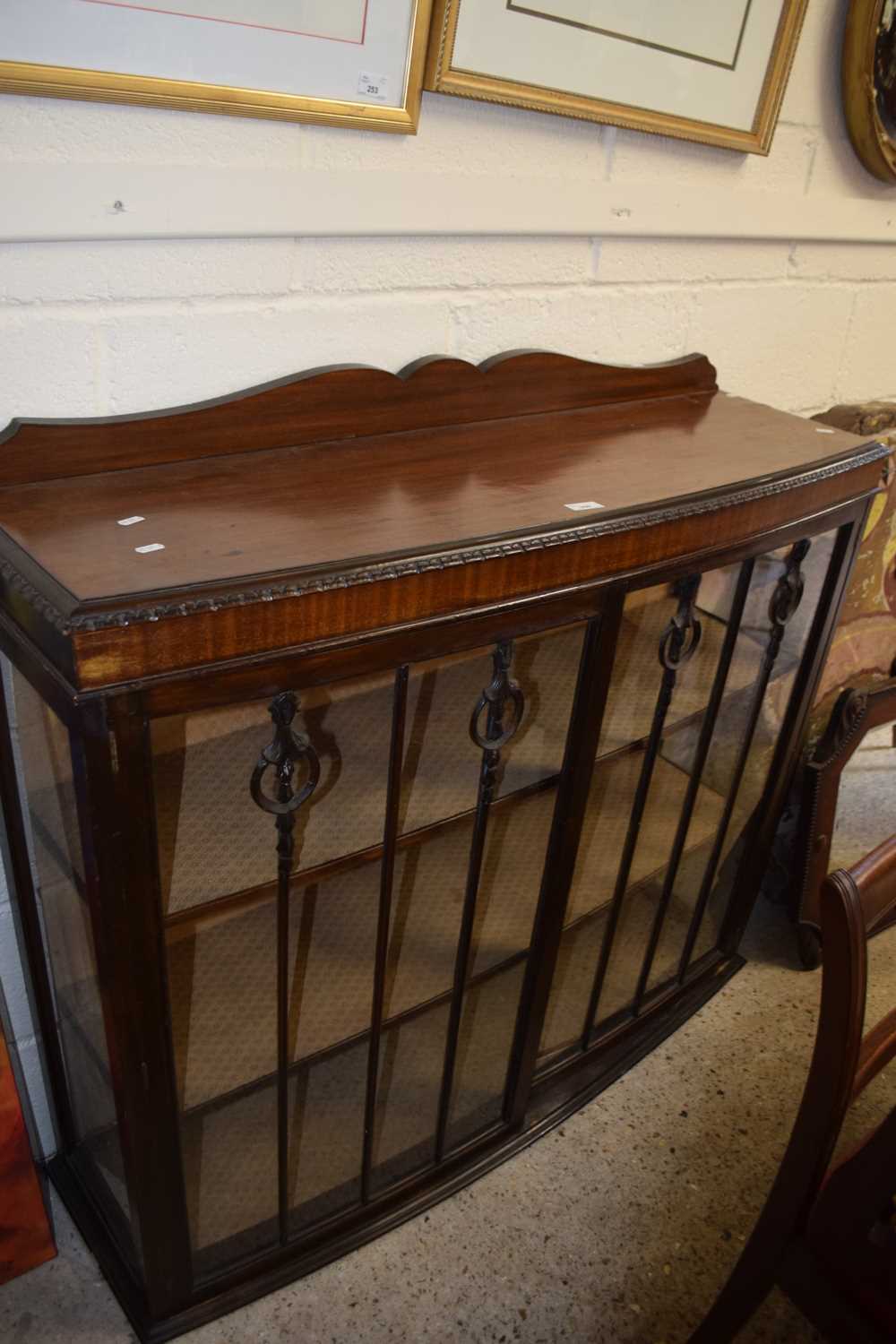 Glazed bow fronted display cabinet, 118cm wide