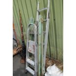 Two aluminium step ladders and a wooden step latter (3)