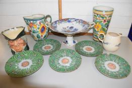 Quantity of ceramics including Italian Maiolica style vase and jug, quantity of Chinese plates