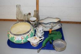 Mixed Lot: Royal Staffordshire Celtic leaf and berry bowl toether with vintage milk bottles, cream