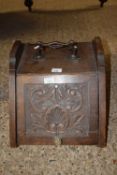 Late Victorian carved coal box