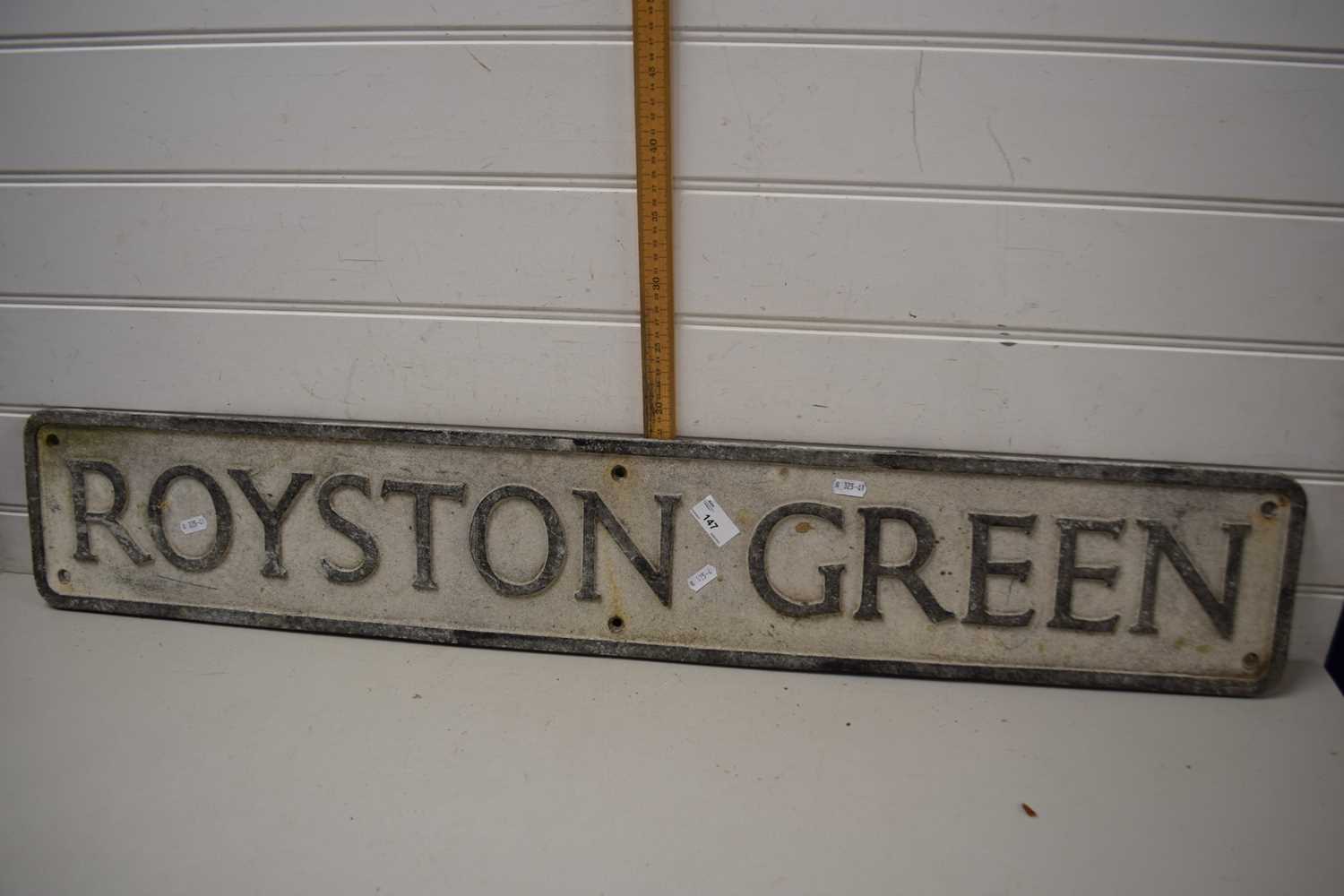 Metal sign for Royston Green