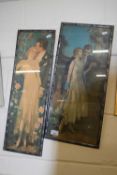 Two Art Deco framed prints of couples