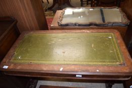 Victorian leather topped side table raised on barley twist legs