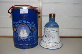 Bells Old Scotch Whisky Queen Mother 90th Birthday decanter, in case