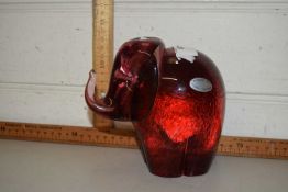 Wedgwood glass paperweight modelled as an elephant, 15cm high