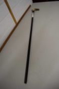 Antler handled walking cane with silver collar