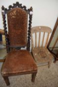 Mahogany prie dieu together with a child's pine chair (2)