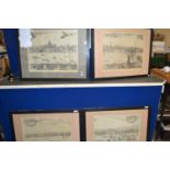 Set of four reproduction engravings from the Topographical Society of London after Claes Jansz