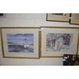 William Russell Flint, two reproduction prints, framed and glazed