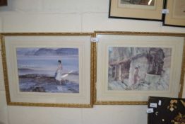 William Russell Flint, two reproduction prints, framed and glazed