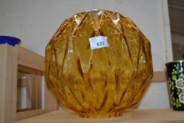 Mid 20th Century amber glass ceiling shade